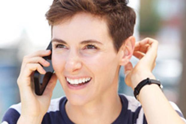 Person listening on phone.