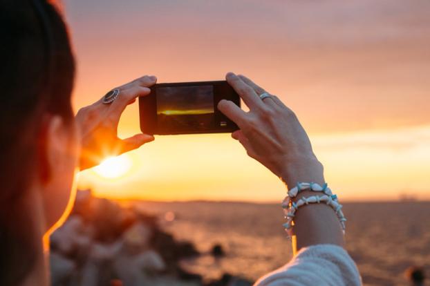 Photographing a sunset